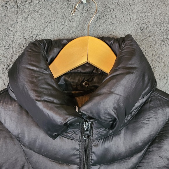 Ana Down Jacket Womens Small Black Puffer Coat Panel Lightweight Outdoor Hooded - Picture 2 of 7